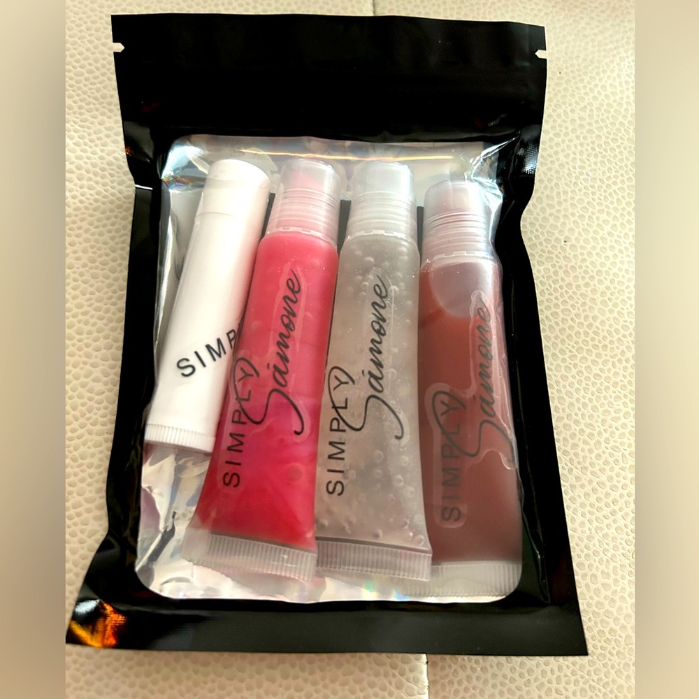Lip Gloss/Balm Set-New Organic Cruelty Free Began Natural Oils